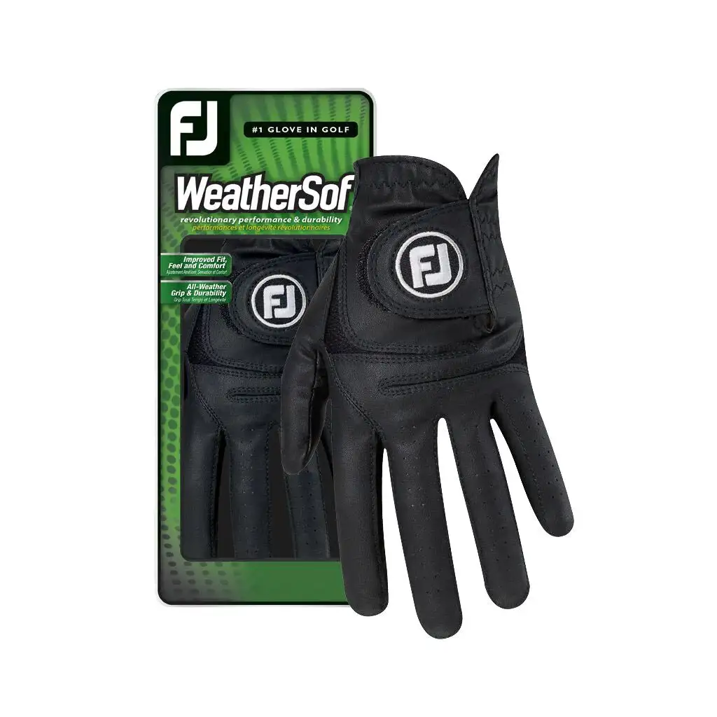 FootJoy WeatherSof Black Left Hand Regular Mens Golf Glove 3 FootJoy WeatherSof Black Left Hand Regular Mens Golf Glove