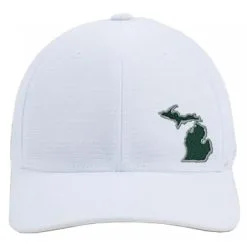 TravisMathew Michigan Outline Mens Hat -Clubs Shop 11789 WHTGREENLOGO 7e389537 2928 48e6 a3ef f4edf2239b7c