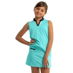 Lucky In Love Birdie Girls Sleeveless Golf Polo -Clubs Shop 20455 OPAL470