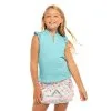 Lucky In Love Pleat Me Up Sky Girls Sleeveless Golf Polo -Clubs Shop 23611 SKY413