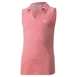 PUMA Golf Puma Heather Girls Sleeveless Golf Polo -Clubs Shop 579314 RAPTURROSHTHR c816b64b d43d 4c33 a587 b2c6ca190437