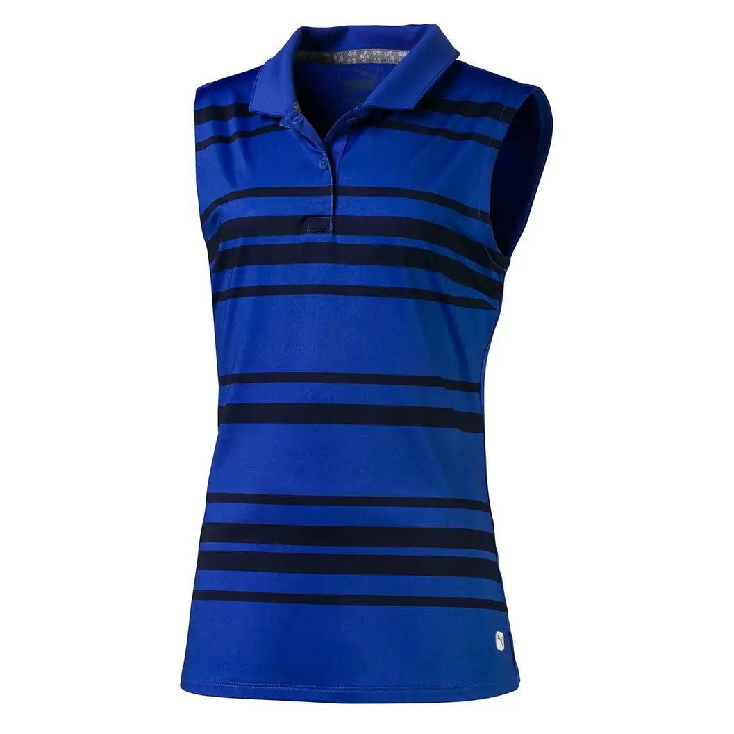 PUMA Golf Puma Stripe Sleeveless Girls Golf Polo 4 PUMA Golf Puma Stripe Sleeveless Girls Golf Polo - Image 2